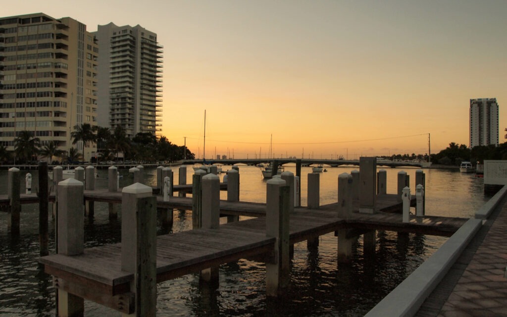 Coucher de soleil à Miami Beach