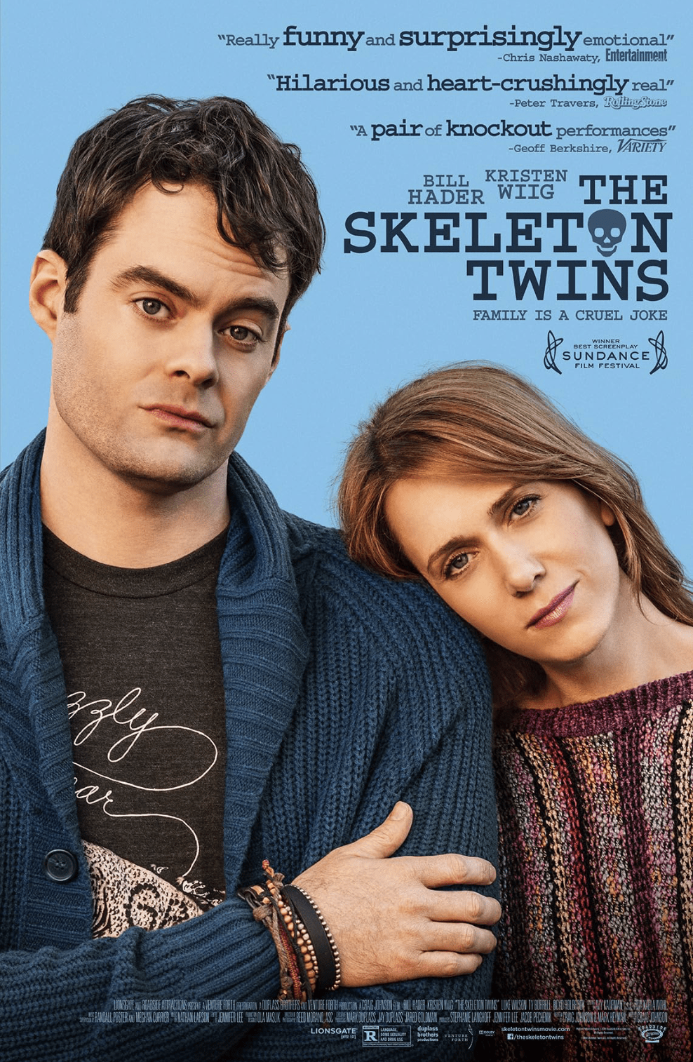 Affiche du film indépendant The Skeleton Twins, vu lors de ma dernière journée à San Francisco