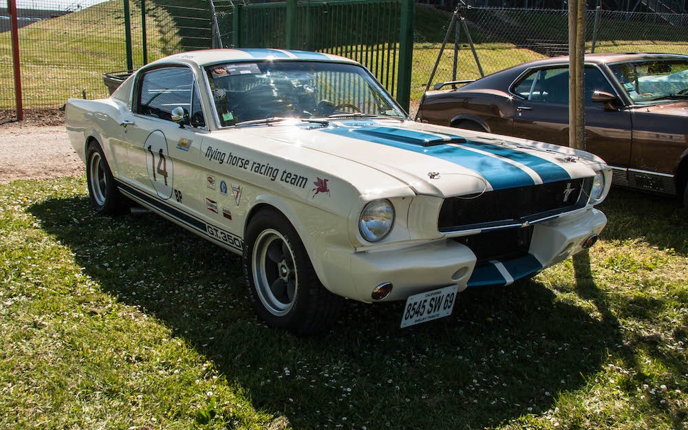 Une Shelby blanche à bandes Le Mans