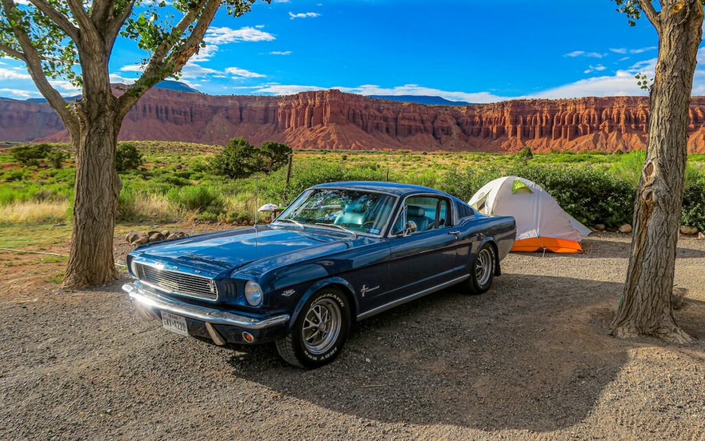 road trip 2019 de Kelly avec sa Mustang 1966
