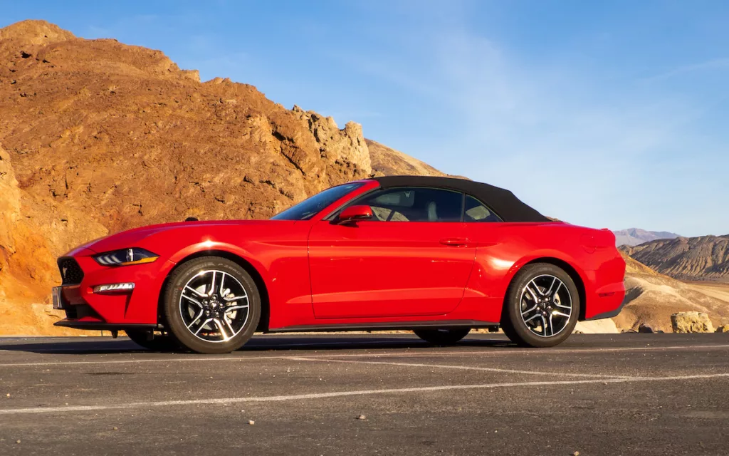 A Ford Mustang in Death Valley National Park.