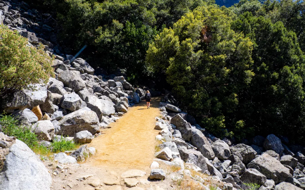 The trails in Yosemite National Park are well laid out. Sarah is ahead of me in this photo.