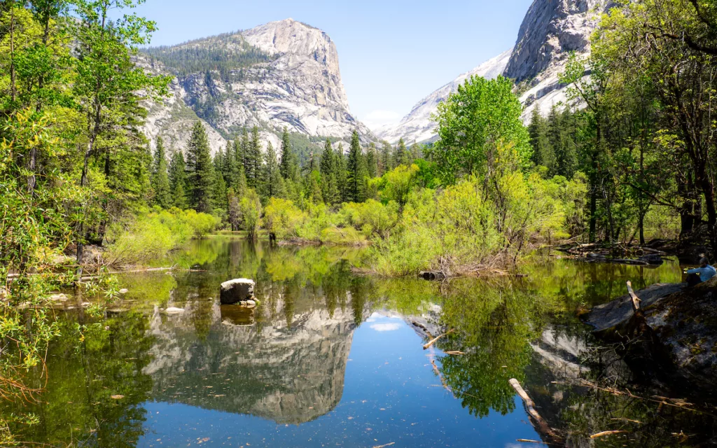 The view of Mirror Lake is magnificent, even if I'm a little disappointed after all I've read about it.