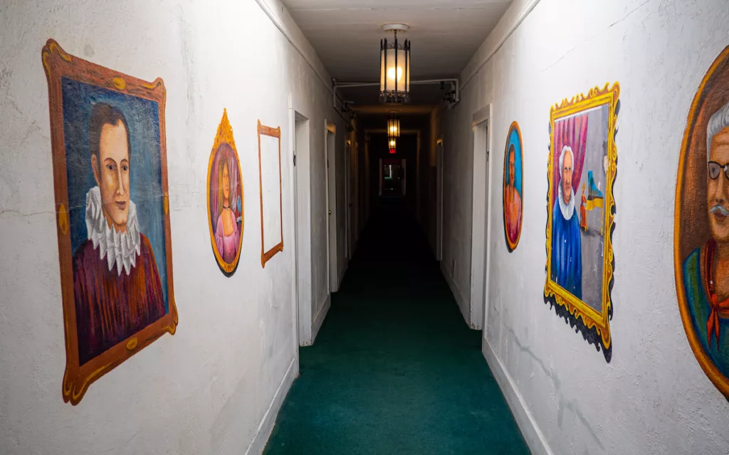 Many portraits line the corridor leading to our room (number 5).