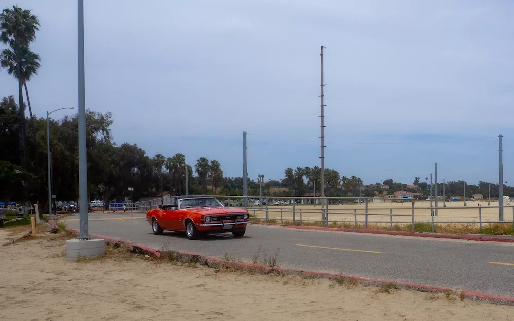 A Camaro SS at Cabrillo Beach.