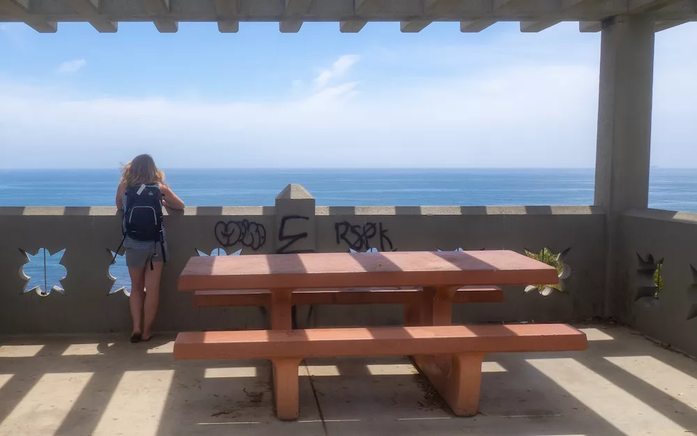 Sarah in front of the Pacific Ocean in San Pedro.
