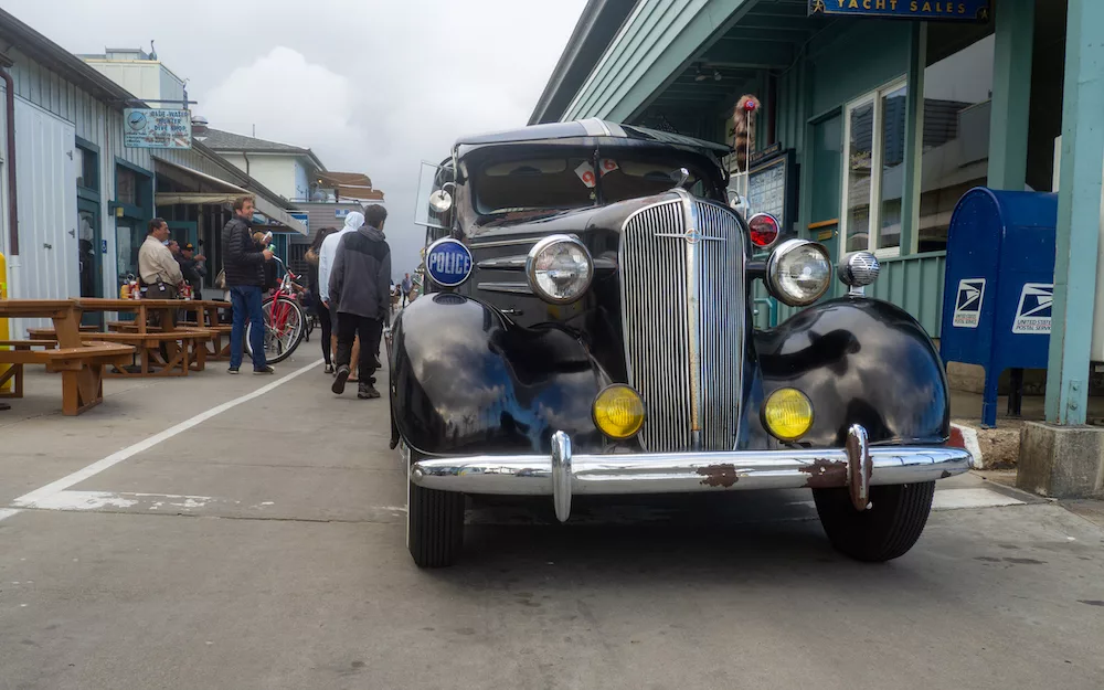 A hot rod based on an old police car