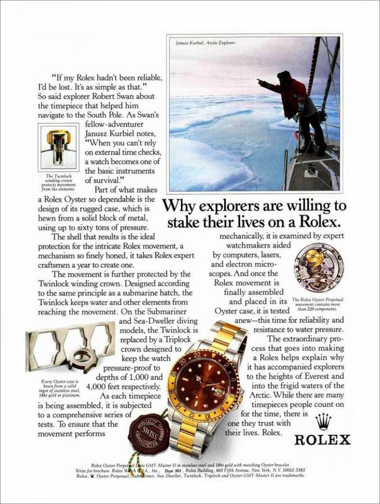 Rolex Oyster Perpetual Date GMT-Master II, en acier et or 18 carats avec bracelet assorti. Surnommée “Root Beer” par les collectionneurs, cette version bicolore illustre parfaitement le mariage entre robustesse fonctionnelle et élégance intemporelle.