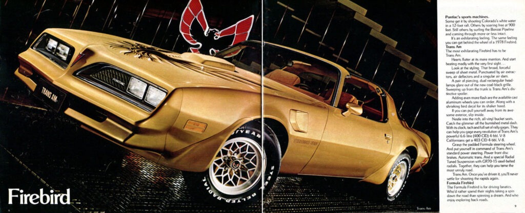 Brochure présentant la Pontiac Firebird Tran Am en 1978.
