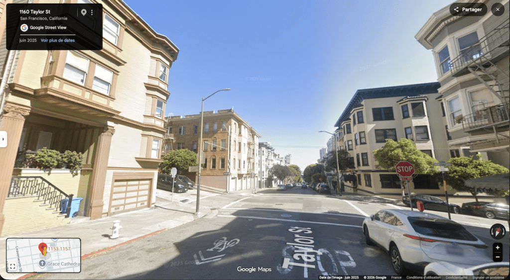 1153 Taylor Street vu depuis Google Street View.