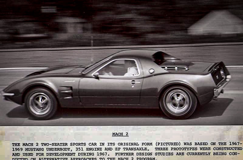 Un document interne Ford consacré au programme Mach 2 évoque une base dérivée de la Mustang 1967-1969 et la poursuite d'études sur de nouvelles évolutions. Une preuve supplémentaire que Ford ne considérait pas la Mach 2 comme un simple show car. Crédits : Ford Motor Company / Ford Archives